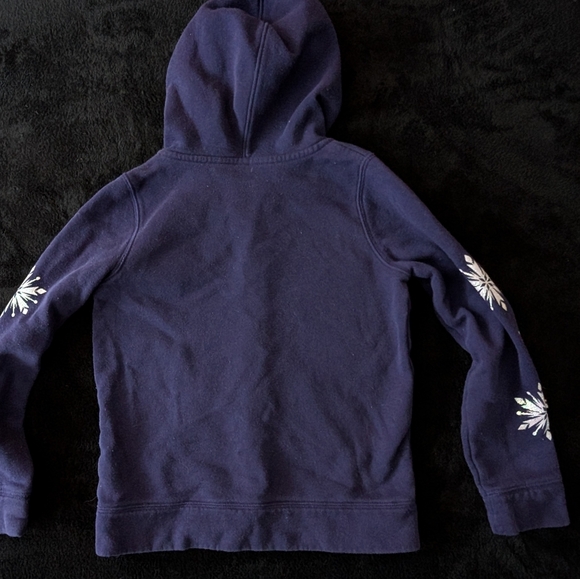 Disney Girls Frozen Hooded Zip Up Hoodie Sweatshirt Blue Glitter Graphic Print - Picture 10 of 10